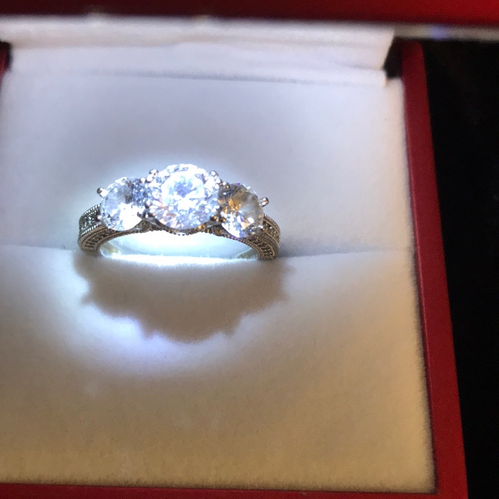 Sparkling faux diamond ring